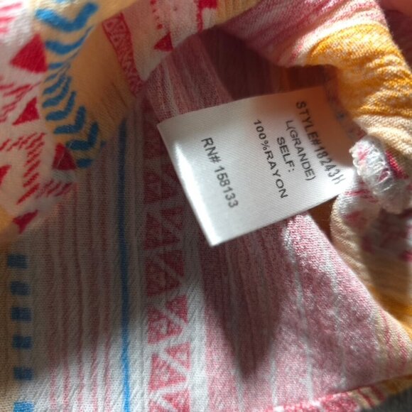 Staccato Women's Flutter Sleeve Top – Size‎ Large – Vibrant Colors – Pre-Owned - Picture 8 of 10